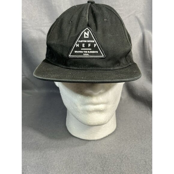 Neff Braving The Elements Skate Streetwear Black White Snapback Baseball Cap Hat - Picture 1 of 11